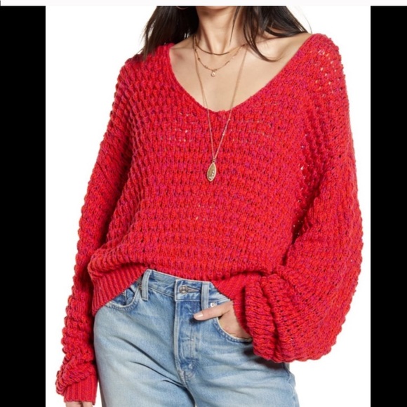 NWT Free People Coconut Sweater in Dragonfruit - Picture 10 of 12